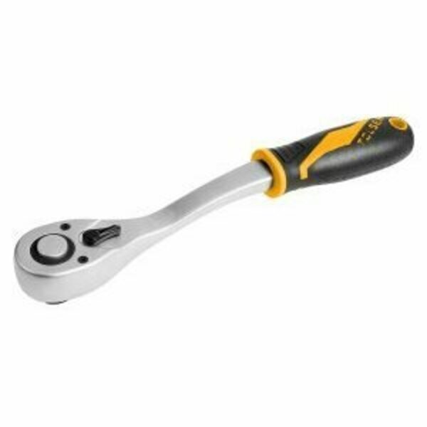 Tolsen Reversible Ratchet Handle, Chrome Moly, Satin Finish, Ergonomic Comfort Grip Handle, 72T, CRV Gears 16120